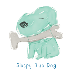 [LINEスタンプ] Sleepy Blue Dog