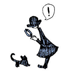 [LINEスタンプ] 黒い帽子の人と、時々黒猫の画像（メイン）
