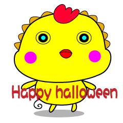 [LINEスタンプ] Sun chick and halloween