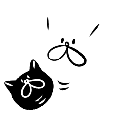 [LINEスタンプ] Cat Black＆White