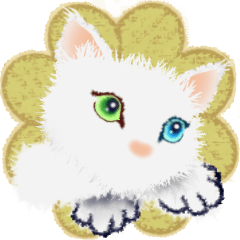 [LINEスタンプ] きれいな瞳の白いネコの画像（メイン）