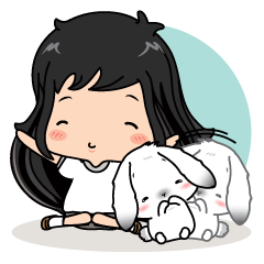 [LINEスタンプ] Cute girl and her partner.