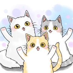 [LINEスタンプ] 3 cats family