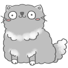 [LINEスタンプ] Fluffy cut cat