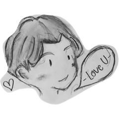 [LINEスタンプ] Draw with a pencil