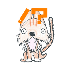 [LINEスタンプ] 犬と猫のmix。名前はトラジ。