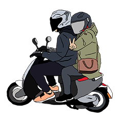 [LINEスタンプ] A rider's simple life- Because of you