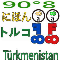 [LINEスタンプ] 90°8 日本語 .トルクメニスタン