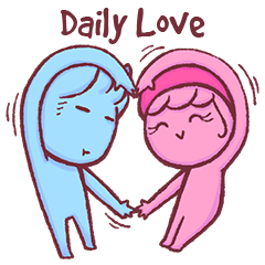 [LINEスタンプ] Pink and Blue - Daily Love