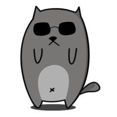 [LINEスタンプ] Grey Cool Cat
