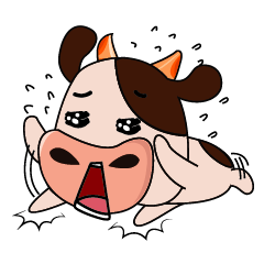[LINEスタンプ] Gruff and Shy Cow Emotions