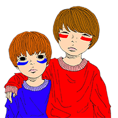 [LINEスタンプ] 無表情兄弟