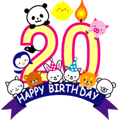 [LINEスタンプ] 1歳から40歳までの誕生日を祝うスタンプの画像（メイン）