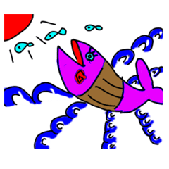 [LINEスタンプ] 腹巻クジラ