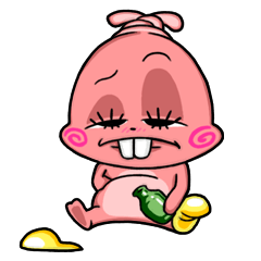 [LINEスタンプ] drunken rabbit