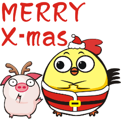 [LINEスタンプ] Bright pig-Christmas special