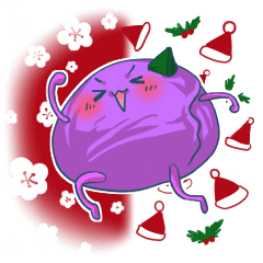 [LINEスタンプ] 紫焼き折り紙くん クリスマス＆お正月の画像（メイン）