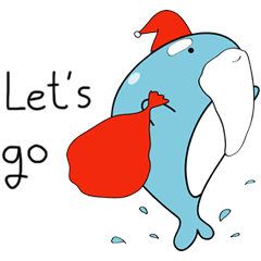 [LINEスタンプ] Peepo Big Head Whale : Christmas Timeの画像（メイン）