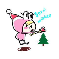 [LINEスタンプ] Pink Frog <Best wishes>の画像（メイン）