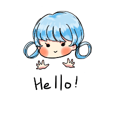 [LINEスタンプ] Blue lazy girl