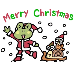 [LINEスタンプ] 愉快なカエルさんのクリスマススタンプの画像（メイン）