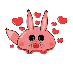 [LINEスタンプ] Kunyu kunyu the cute pink foxs