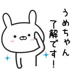 [LINEスタンプ] 【うめちゃん】が使えるうさぎ