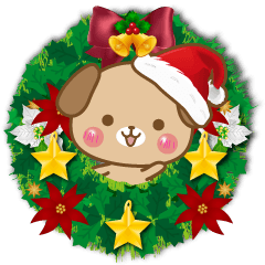 [LINEスタンプ] 子犬のメリークリスマス＆お正月！の画像（メイン）