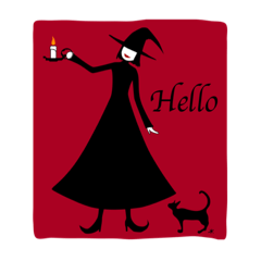 [LINEスタンプ] witch and black cat