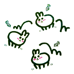 [LINEスタンプ] Expressionless bunny wagashi