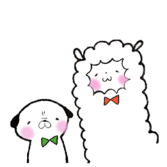 [LINEスタンプ] パグ時々アルパカ