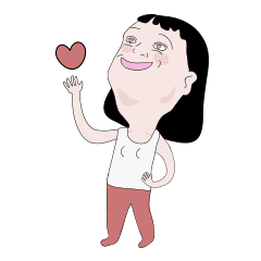 [LINEスタンプ] A bright and cute girl