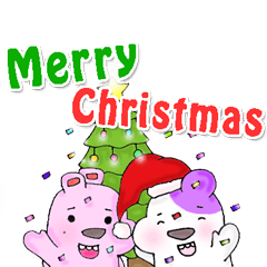 [LINEスタンプ] Pastel Fat Bears Christmas