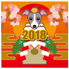 [LINEスタンプ] NEW YEAR 2018〜イタグレと車