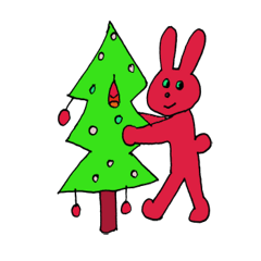[LINEスタンプ] Cute rabbits are here Playing