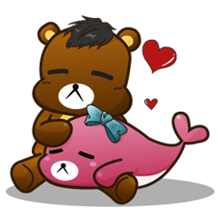[LINEスタンプ] Ung-Ung with her bear