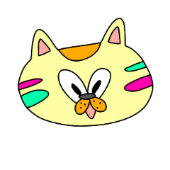 [LINEスタンプ] カラフルネコちゃん