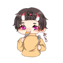 [LINEスタンプ] 角の生えた男の子達