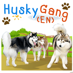 [LINEスタンプ] Husky Gang 2 (EN)