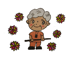 [LINEスタンプ] Grandma blown arrow