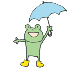 [LINEスタンプ] 水に弱いカエルくん