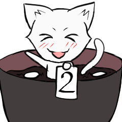 [LINEスタンプ] 白玉猫ぜんざい