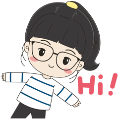 [LINEスタンプ] Glasses Girl Chuku