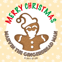 [LINEスタンプ] Marvin the Gingerbread Man - Merry X'masの画像（メイン）