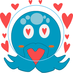 [LINEスタンプ] Wako-the octopus. 
