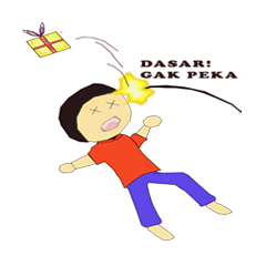 [LINEスタンプ] expression the black hair boy