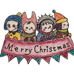 [LINEスタンプ] フォー④キッズのクリスマス＆お正月の画像（メイン）