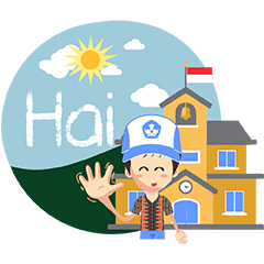 [LINEスタンプ] Highschool Student wear Batik
