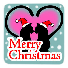 [LINEスタンプ] シンプル黒猫☆クリスマス＆お正月の画像（メイン）