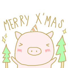 [LINEスタンプ] Merry Christmas New Year Teddy Piggy v2の画像（メイン）